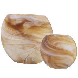 Uttermost Fusion Swirled Caramel & Ivory Vases, Set of 2 - 1 of 4