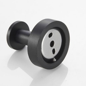 Black 4-Pack Round Base Wall-Mounted Coat Hooks with Included Screws, and Bedroom Decor Hardware - 1 of 4