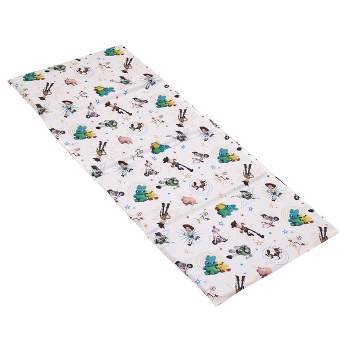 Disney Toy Story It's Play Time Blue, Green and White Woody, Buzz and The Toys Preschool Nap Pad Sheet