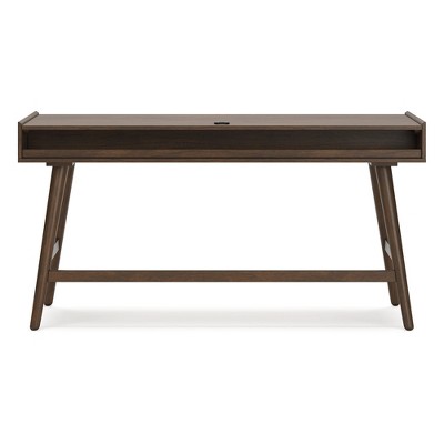 Lyncott 60" Brown Wood Home Office Desk with Drawers