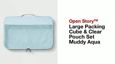 Medium Packing Cube & Clear Pouch Set Muddy Aqua - Open Story™