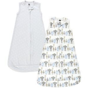 Hudson Baby Infant Boys Interlock Cotton Sleeveless Sleeping Bag, Blue Royal Safari - 1 of 4