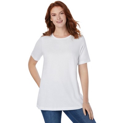 Woman Within Plus Size Perfect Short-Sleeve Scoopneck Tee