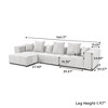 WJShome 144" Sectional Couches For Living Room, L Shaped Couch Modular Sectional Sofa, 3 Seater with Ottoman for Apartment - 3 of 4
