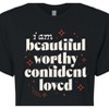Women's - Instant Message - Beautiful Worthy Confident Loved Cropped Graphic T-Shirt - 2 of 4