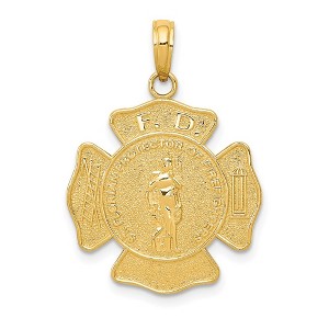 Black Bow Jewelry 14k Yellow Gold FD Shield Pendant - 1 of 4
