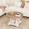 JIONJOY Farmhouse Style Tray Top Accent Table - Handcrafted White & Natural Wood Side Table for Living Room, Bedroom or Entryway - 2 of 4