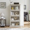 Glass Display Cabinet 4 Tier, Glass Display Cabinet Storage, Curio Cabinet With Glass Doors, Decorative Storage Cabinets Modern-Cuddlewood - 3 of 4