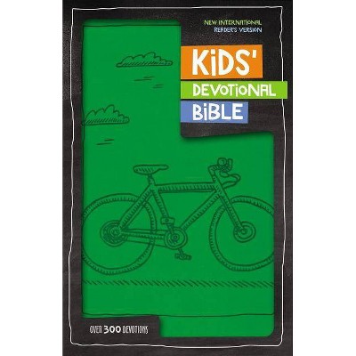 Nirv, Kids' Devotional Bible, Leathersoft, Green - by  Zondervan (Leather Bound)