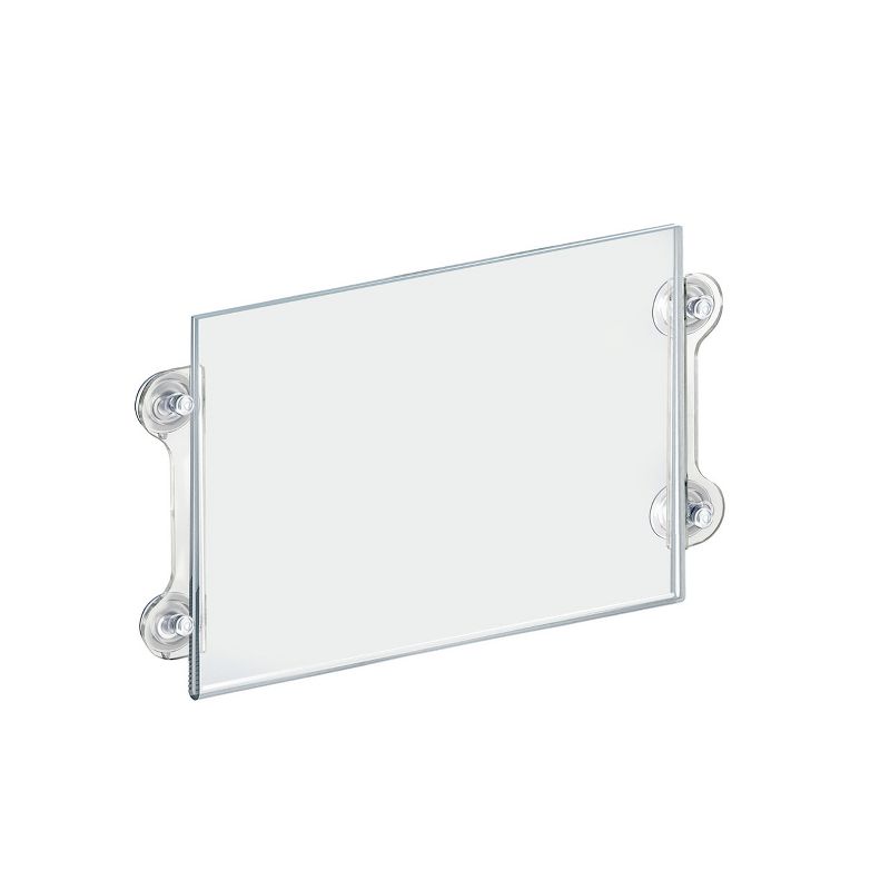 Azar Displays Clear Acrylic Window/Door Sign Holder Frame with Suction Cups 14''W x 11''H, 2-Pack, 4 of 10