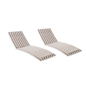 Christopher Knight Home Salem Outdoor Water Resistant Fabric Chaise Lounge Cushions (Set of 2) - 1 of 4