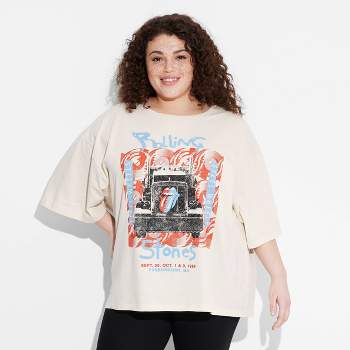 Women's Rolling Stones Americana Oversized Short Sleeve Graphic T-Shirt - Ivory