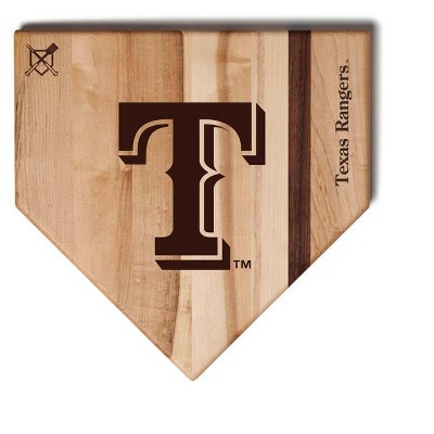 MLB 12-Inch Wooden Home Plate Cutting Board, Texas Rangers