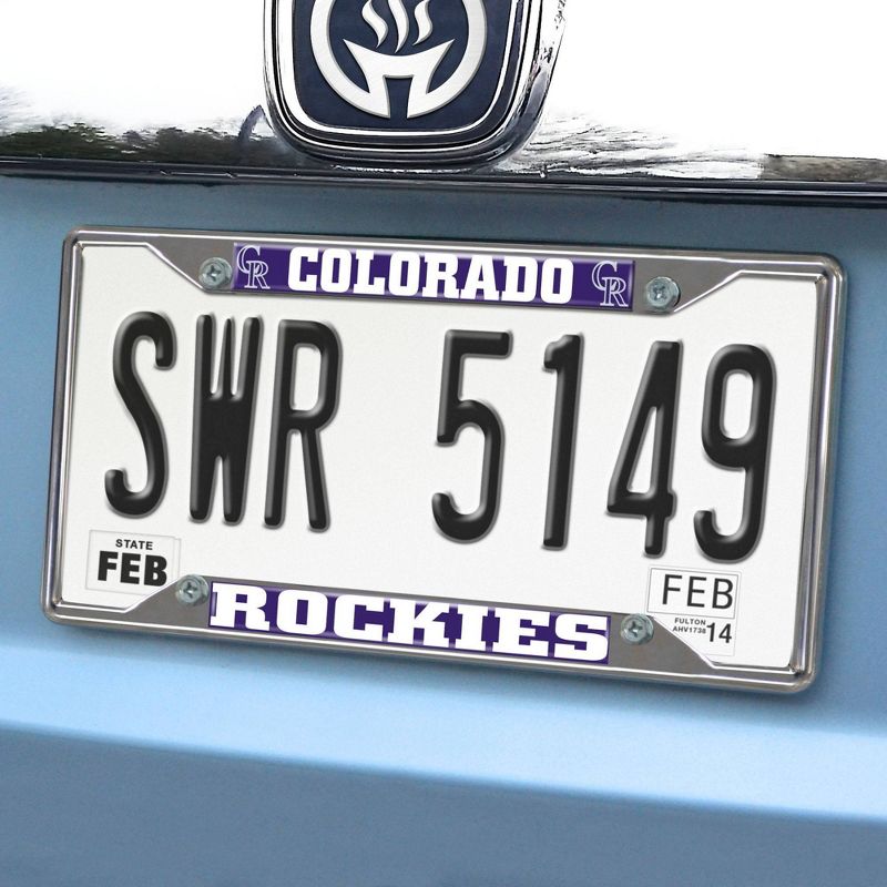 MLB Colorado Rockies Stainless Steel License Plate Frame, 2 of 5