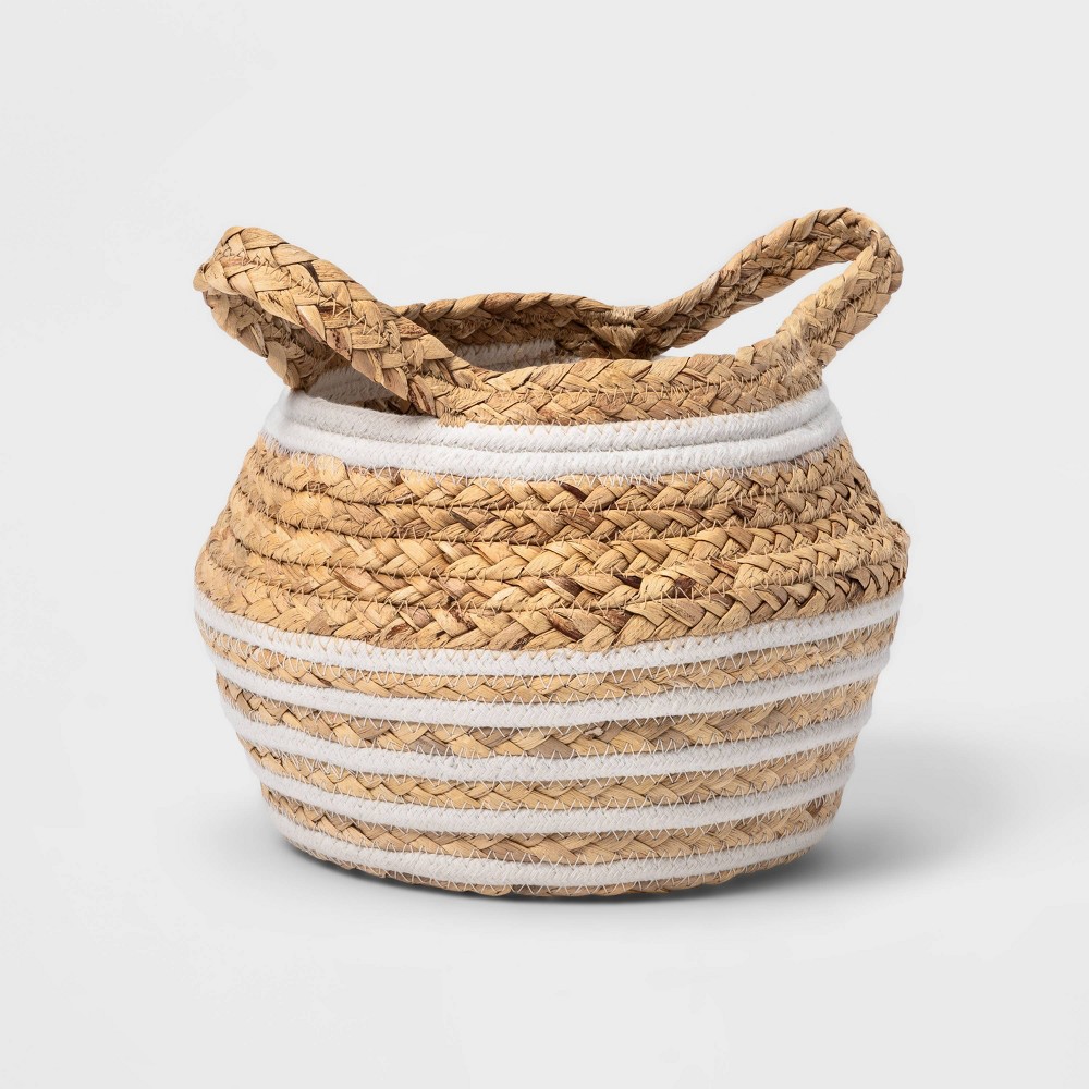 Small Water Hyacinth and Coiled Rope Storage Bin - Pillowfort