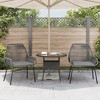 vidaXL Patio Chairs with Cushions - Gray Poly Rattan Garden Outdoor Seating - 3 of 4