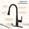 WOWOW 16.7 in. 3-Mode Single Handle Pull Down Sprayer Kitchen Faucet with 360° Spout Swivel - 4 of 4