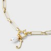 14K Gold Dipped Pearl Charm on Chain Initial Necklace - A New Day Gold - 4 of 4