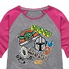 Girls' - The Mandalorian - Mando Grogu Stickers Shirt Tail Raglan Graphic T-shirt - 2 of 4