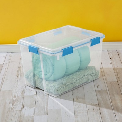 ClearView 80-Quart Stackable Storage Bin with Gasket Seal Lid