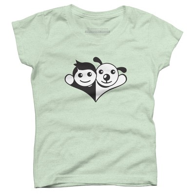 Girl's Design By Humans Doggy Friend By graphicganga T-Shirt