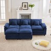 HYLEORY Chenille Fabric Pillow Top Arm U-Shaped Sectional Sofa , Indoor Convertible Modular Sectional Sofa Set with 2 Ottomans for Living Room - 3 of 4