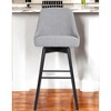 HomeRoots 30" Light Gray and Black Fabric with Solid Wood Swivel Bar Height Bar Chair - 2 of 4