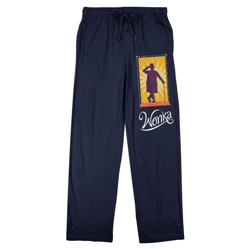 Wonka (2023) Willy Character and Title Logo Women's Black Graphic Drawstring Sleep Pants, 1 of 4
