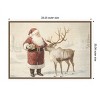Amanti Art 33"x23" Santa Claus with Reindeer Melloi Framed Canvas Wall Art - 4 of 4