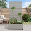 MAYEERTY Planter Box with Trellis Iron Gray Louvered Classic Style 72x35x16in 3-Piece Set - 2 of 4