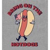 Americana Bring On The Hotdogs Crew Neck Long Sleeve Heather Gray Adult Tee - 2 of 2
