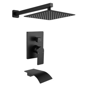 CLIHOME Wall Mounted Trim Kit Shower Faucet Set with Tub Spout with Rough in Valve Tub Shower System - 1 of 4