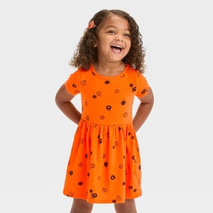 Toddler Girls' Short Sleeve Halloween Printed Dress - Cat & Jack™ - 1 of 3