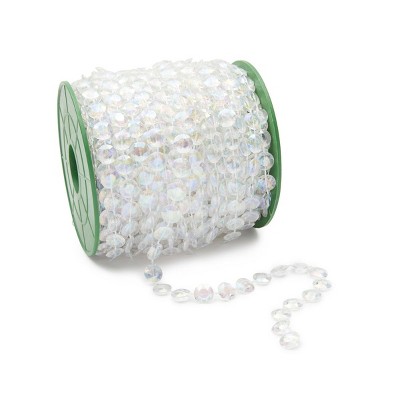 Okuna Outpost 10mm Crystal Chandelier Beads, Iridescent Garland String for Christmas Tree (100 Ft)