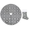VidaXL Luxury Christmas Tree Skirt with Sock Gray 4 ft Fabric - 2 of 4