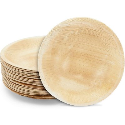 Juvale 24 Pack Areca Palm Leaf Plates, Single-Use Round Rustic Dinnerware, Disposable Paper Plates (10 In)