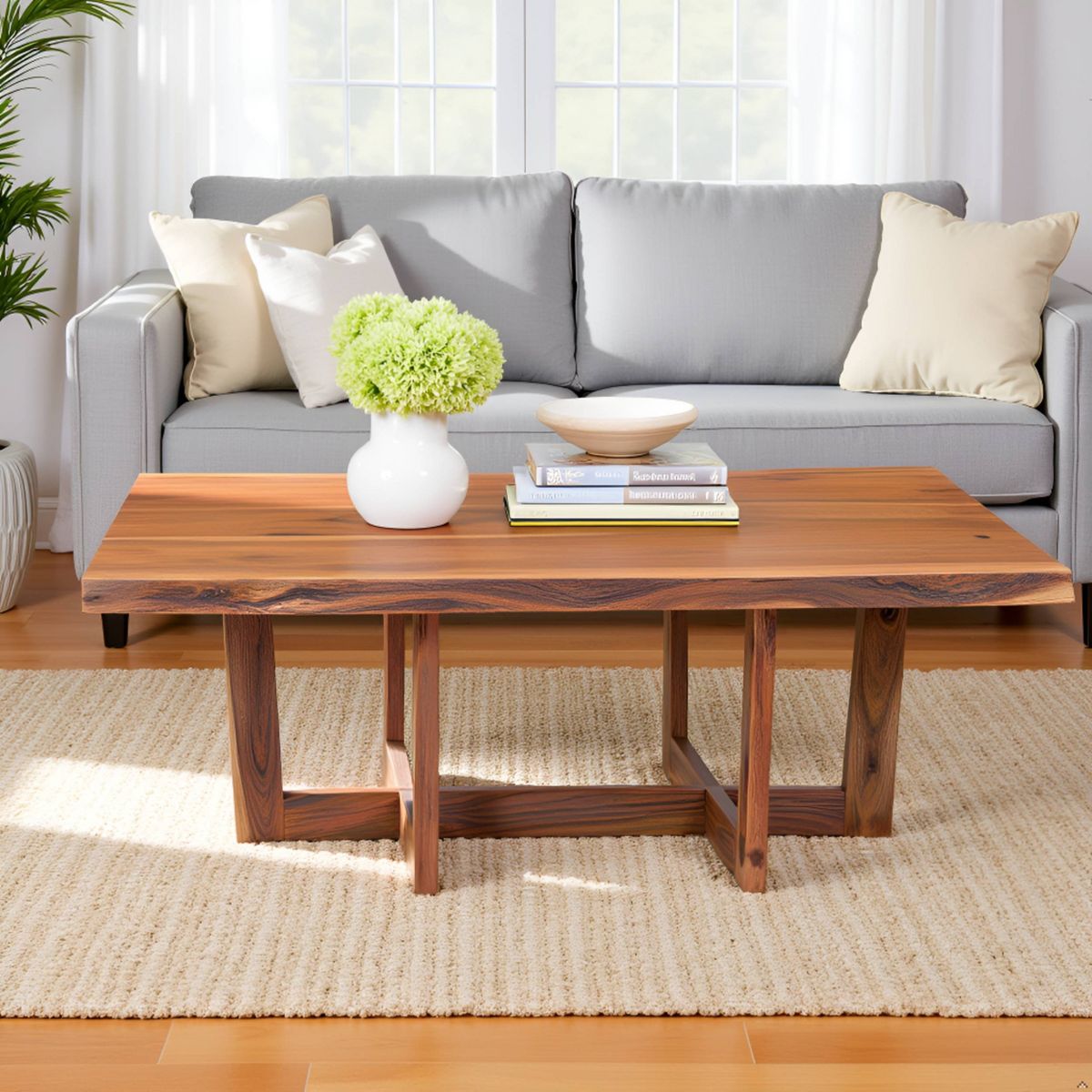 Berkshire Live Edge Wood Large Coffee Table Natural - Alaterre Furniture - thumbnail 5