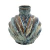 HomeRoots 11" Blue Beige And Brown Abstract Wavy Ceramic Table Vase - 4 of 4