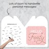 Big Dot of Happiness 40th Pink Rose Gold Birthday - Happy Birthday Giant Greeting Card - Big Shaped Jumborific Card - 16.5 x 22 inches - 3 of 4