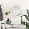 24"x2" Glass Starburst Mirrored Wall Clock Silver - Olivia & May: Silent Mechanism, Roman Numerals, Indoor Decor - 2 of 4