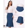 INSPIRE CHIC Women's Mermaid High Waist Business Elegant Casual Midi Ruffle Hem Pencil Skirt - 2 of 4