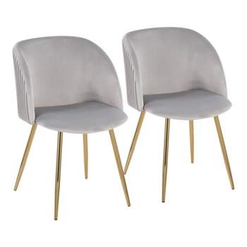 Set of 2 Fran Pleated Waves Dining Chairs - Lumisource