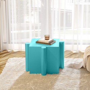 MAYEERTY 1 Pack Modular Puzzle Side Table, MGO Artistic End Table for Indoor Outdoor Living Room, Patio - 1 of 4