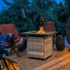 Karl Home | 24.8 in. H x 28 in. W Stainless Steel Propane Outdoor Fire Pit Table with Lid without Cover - 2 of 3