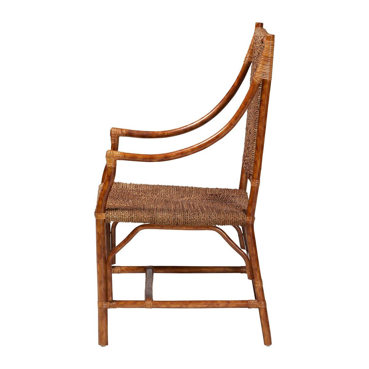 bali & pari Ramos Marbled Tortoise Natural Rattan and Seagrass Armchair Marbled Tortoise Brown/Natural Brown - thumbnail 3