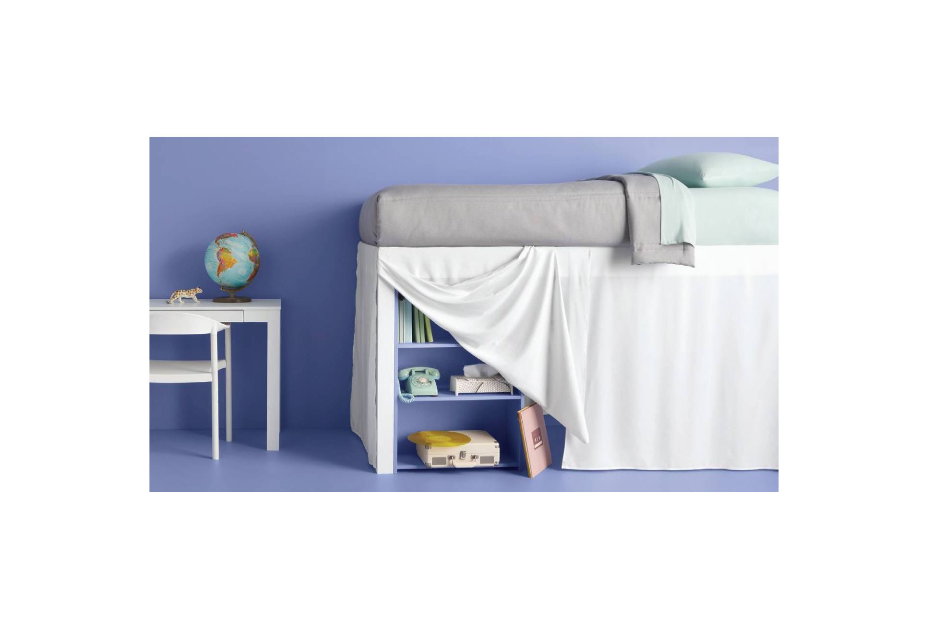 Twin/Twin XL CiCLO rPET 42" Drop Dorm Room Bed Skirt White - Room Essentials™