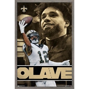 Trends International NFL New Orleans Saints - Chris Olave 24 Framed Wall Poster Prints - 1 of 4