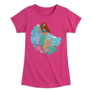 Girls' - Disney - Ariel in Water Fitted Short Sleeve Graphic T-Shirt - 1 of 4