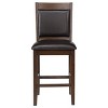 Kumasinova Bar Stools Set of 2 with Padded Seat,Faux Leather Counter Stools with Back,Transitional Counter Height Bar Stools for Island,Brown,Walnut - 2 of 4