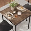3-Piece Kitchen Table Set for 2, Wooden Dining Table Set for Small Place, Farmhouse Table Set with Table and Chair for Small Rooms or Flats, Brown - 4 of 4